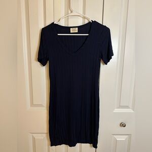 NWOT XS Project Social T Ribbed Navy Mini Dress